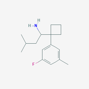 molecular formula C16H24FN B13707637 1-[1-(3-Fluoro-5-methylphenyl)cyclobutyl]-3-methyl-1-butylamine 