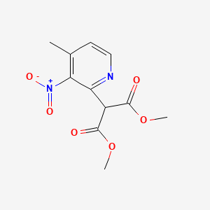 molecular formula C11H12N2O6 B13707642 Dimethyl 2-(4-Methyl-3-nitro-2-pyridyl)malonate 