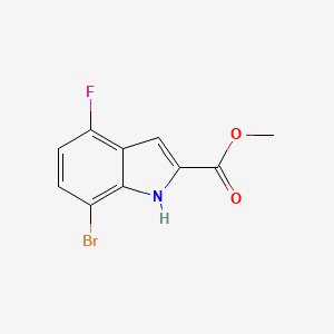 molecular formula C10H7BrFNO2 B13707664 methyl 7-bromo-4-fluoro-1H-indole-2-carboxylate 