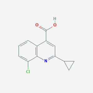 molecular formula C13H10ClNO2 B13707682 8-Chloro-2-cyclopropylquinoline-4-carboxylic acid 