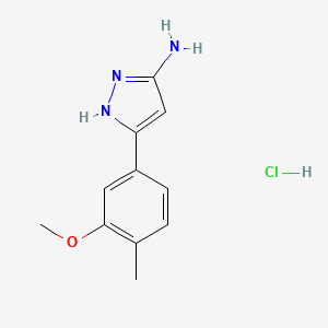 molecular formula C11H14ClN3O B13707689 3-Amino-5-(3-methoxy-4-methylphenyl)pyrazole Hydrochloride 