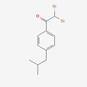 molecular formula C12H14Br2O B13707695 2,2-dibromo-1-[4-(2-methylpropyl)phenyl]ethanone 