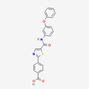 4-(5-((3-Phenoxyphenyl)carbamoyl)thiazol-2-yl)benzoic acid