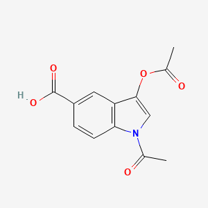 molecular formula C13H11NO5 B13707759 3-acetoxy-1-acetyl-1H-indole-5-carboxylic acid 