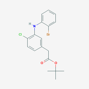 molecular formula C18H19BrClNO2 B13707784 tert-Butyl 2-[3-[(2-Bromophenyl)amino]-4-chlorophenyl]acetate 