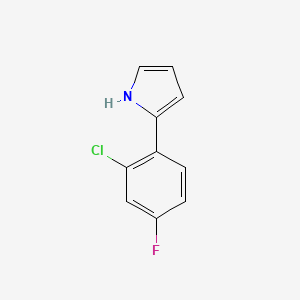 molecular formula C10H7ClFN B13707798 2-(2-Chloro-4-fluorophenyl)pyrrole 