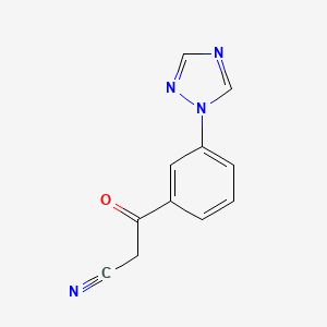 molecular formula C11H8N4O B13707825 3-(3-(1H-1,2,4-Triazol-1-yl)phenyl)-3-oxopropanenitrile 