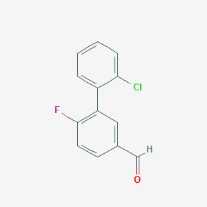 molecular formula C13H8ClFO B1370786 3-(2-Chlorophenyl)-4-fluorobenzaldehyde 