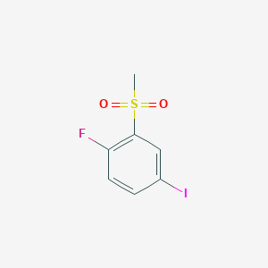 molecular formula C7H6FIO2S B13707872 1-Fluoro-4-iodo-2-(methylsulfonyl)benzene 