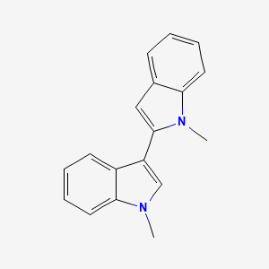 molecular formula C18H16N2 B13707887 1,1'-Dimethyl-1h,1'h-2,3'-biindole CAS No. 63955-66-8