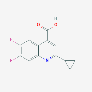 molecular formula C13H9F2NO2 B13707896 2-Cyclopropyl-6,7-difluoroquinoline-4-carboxylic Acid 