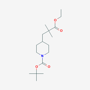 molecular formula C17H31NO4 B13707933 Ethyl 3-(1-Boc-4-piperidyl)-2,2-dimethylpropanoate 