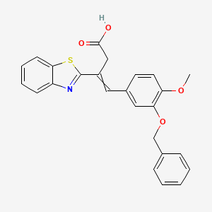 3-Benzothiazol-2-yl-4-(3-benzyloxy-4-methoxy-phenyl)-but-3-enoic acid