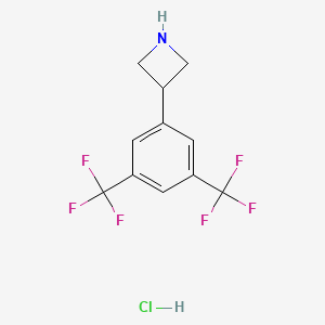 molecular formula C11H10ClF6N B13707965 3-(3,5-Bis(trifluoromethyl)phenyl)azetidine hydrochloride 