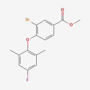 molecular formula C16H14BrFO3 B13707969 Methyl 3-Bromo-4-(4-fluoro-2,6-dimethylphenoxy)benzoate 