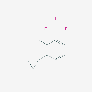 molecular formula C11H11F3 B13708015 1-Cyclopropyl-2-methyl-3-(trifluoromethyl)benzene 