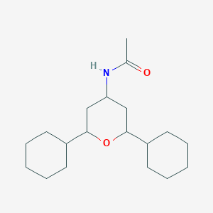 molecular formula C19H33NO2 B13708022 N-(2,6-Dicyclohexyltetrahydro-2H-pyran-4-yl)acetamide CAS No. 1159826-02-4