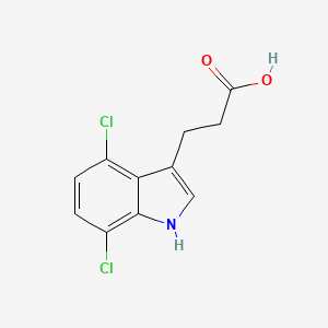 molecular formula C11H9Cl2NO2 B13708062 3-(4,7-Dichloro-3-indolyl)propanoic Acid 