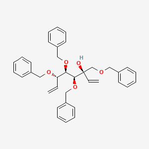 molecular formula C37H40O5 B13708068 4,5,6-Tris-benzyloxy-3-benzyloxymethyl-octa-1,7-dien-3-ol 