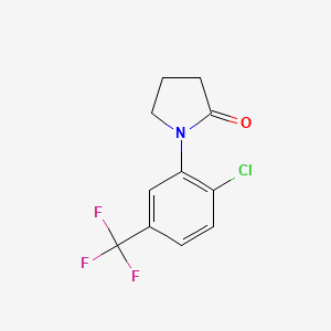 molecular formula C11H9ClF3NO B13708089 1-[2-Chloro-5-(trifluoromethyl)phenyl]-2-pyrrolidinone 