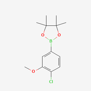molecular formula C13H18BClO3 B1370826 2-(4-氯-3-甲氧基苯基)-4,4,5,5-四甲基-1,3,2-二氧杂硼环戊烷 CAS No. 627525-96-6