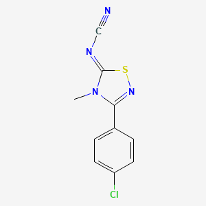 molecular formula C10H7ClN4S B13708331 5-Cyanimino-4,5-dihydro-4-methyl-3-(4-chlorophenyl)-1,2,4-thiadiazole 