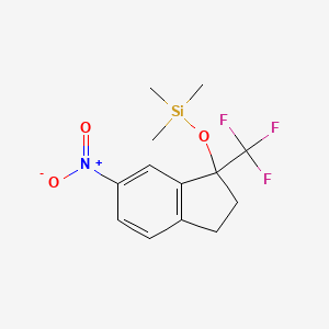 molecular formula C13H16F3NO3Si B13708336 [[6-Nitro-1-(trifluoromethyl)-2,3-dihydro-1-indenyl]oxy]trimethylsilane 