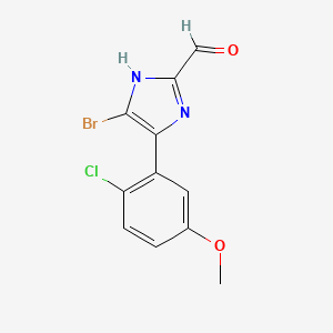 molecular formula C11H8BrClN2O2 B13708341 5-Bromo-4-(2-chloro-5-methoxyphenyl)imidazole-2-carbaldehyde 