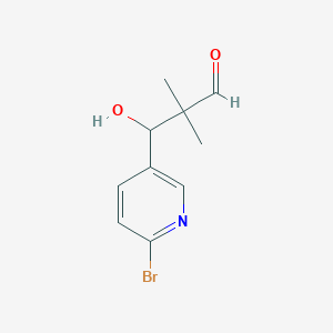 molecular formula C10H12BrNO2 B13708389 3-(6-Bromo-3-pyridyl)-3-hydroxy-2,2-dimethylpropanal 