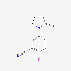 molecular formula C11H9FN2O B13708474 2-Fluoro-5-(2-oxo-1-pyrrolidinyl)benzonitrile 