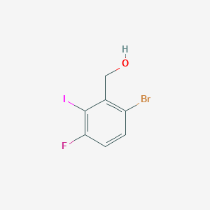 molecular formula C7H5BrFIO B13708581 (6-Bromo-3-fluoro-2-iodophenyl)methanol 