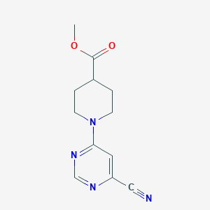 molecular formula C12H14N4O2 B13708586 Methyl 1-(6-Cyano-4-pyrimidinyl)piperidine-4-carboxylate 