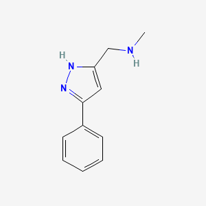 molecular formula C11H13N3 B1370861 N-甲基-1-(5-苯基-1H-吡唑-3-基)甲胺 CAS No. 373356-52-6