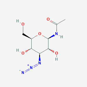 molecular formula C8H14N4O5 B13708616 N-[(2R,3R,4S,5S,6R)-4-azido-3,5-dihydroxy-6-(hydroxymethyl)oxan-2-yl]acetamide 