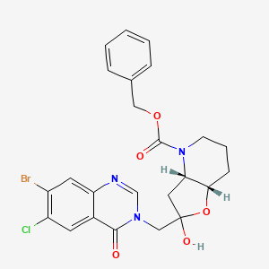 (3aS*,7aS*)-Benzyl 2-Hydroxy-2-[(7-bromo-6-chloro-4-oxo-3(4H)-quinazolinyl)methyl]hexahydrofuro[3,2-b]pyridine-4(2H)-carboxylate