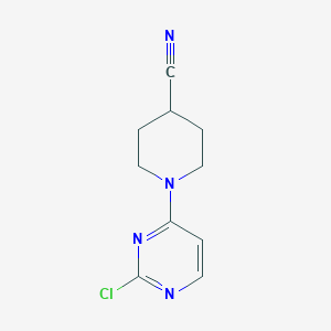 molecular formula C10H11ClN4 B1370869 1-(2-Chloropyrimidin-4-yl)piperidine-4-carbonitrile 