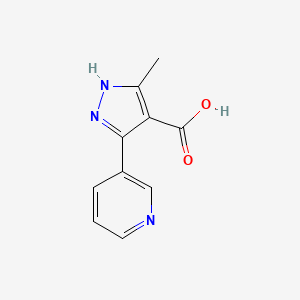 molecular formula C10H9N3O2 B1370877 5-methyl-3-(pyridin-3-yl)-1H-pyrazole-4-carboxylic acid 