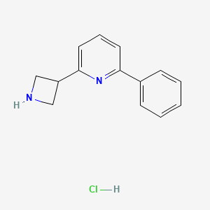 molecular formula C14H15ClN2 B13708782 2-(3-Azetidinyl)-6-phenylpyridine Hydrochloride 