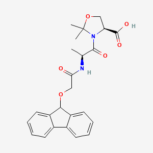 molecular formula C24H26N2O6 B13708811 (4S)-3-[(2S)-2-[[2-(9H-fluoren-9-yloxy)acetyl]amino]propanoyl]-2,2-dimethyl-1,3-oxazolidine-4-carboxylic acid 