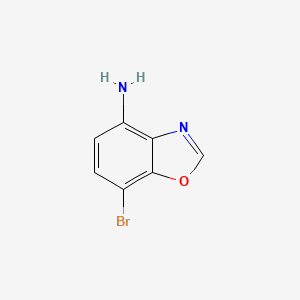 molecular formula C7H5BrN2O B13708848 4-Amino-7-bromobenzoxazole 