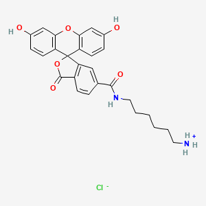 molecular formula C27H27ClN2O6 B13708861 6-[(3',6'-Dihydroxy-1-oxospiro[2-benzofuran-3,9'-xanthene]-5-carbonyl)amino]hexylazanium;chloride 