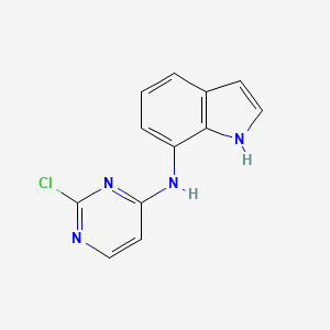 molecular formula C12H9ClN4 B13708879 N-(2-Chloro-4-pyrimidinyl)indol-7-amine 