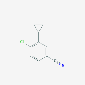 molecular formula C10H8ClN B13708889 4-Chloro-3-cyclopropylbenzonitrile 