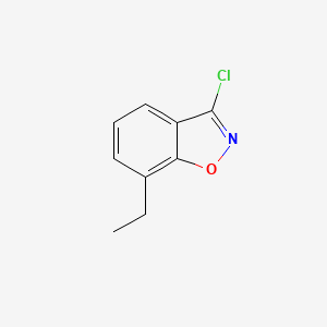 molecular formula C9H8ClNO B13708955 3-Chloro-7-ethylbenzisoxazole 