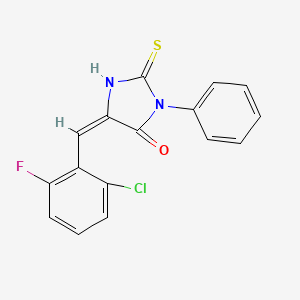 (5E)-5-(2-chloro-6-fluorobenzylidene)-3-phenyl-2-sulfanyl-3,5-dihydro-4H-imidazol-4-one