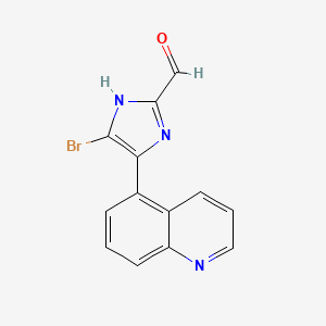 molecular formula C13H8BrN3O B13709165 5-Bromo-4-(5-quinolyl)imidazole-2-carbaldehyde 