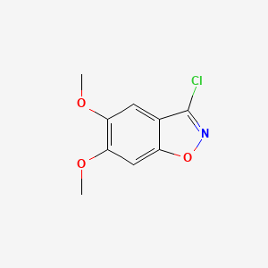 molecular formula C9H8ClNO3 B13709178 3-Chloro-5,6-dimethoxybenzisoxazole 