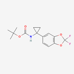 molecular formula C15H17F2NO4 B13709196 N-Boc-1-(2,2-difluorobenzo[d][1,3]dioxol-5-yl)cyclopropanamine 