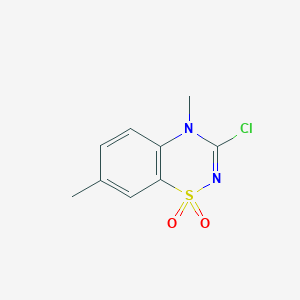 molecular formula C9H9ClN2O2S B13709205 3-Chloro-4,7-dimethyl-4H-1,2,4-benzothiadiazin-1,1-dioxide 