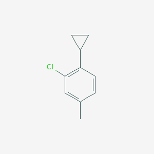 molecular formula C10H11Cl B13709283 2-Chloro-1-cyclopropyl-4-methylbenzene 